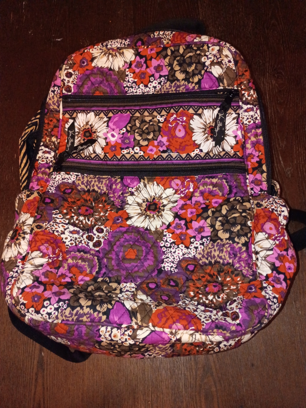 Vera Bradley Quilted Floral Backpack - Purple Multi